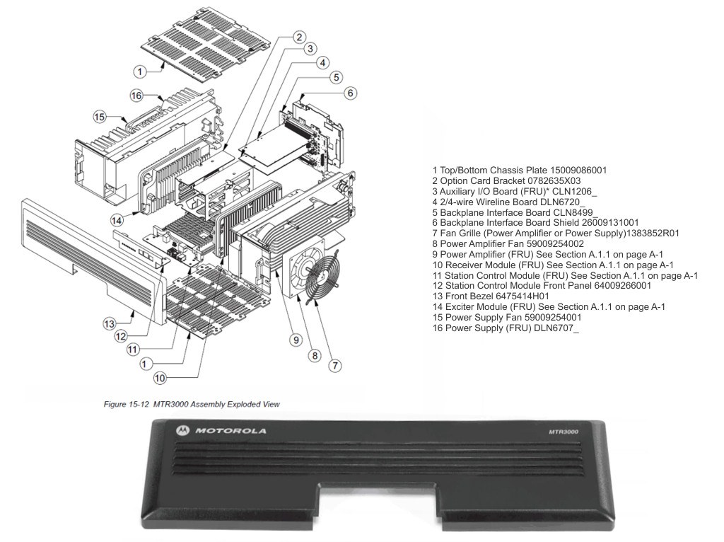 Панель MOTOROLA TRBO 6475414H01 передняя для ретрансляторов серии MTR3000 (пластик)