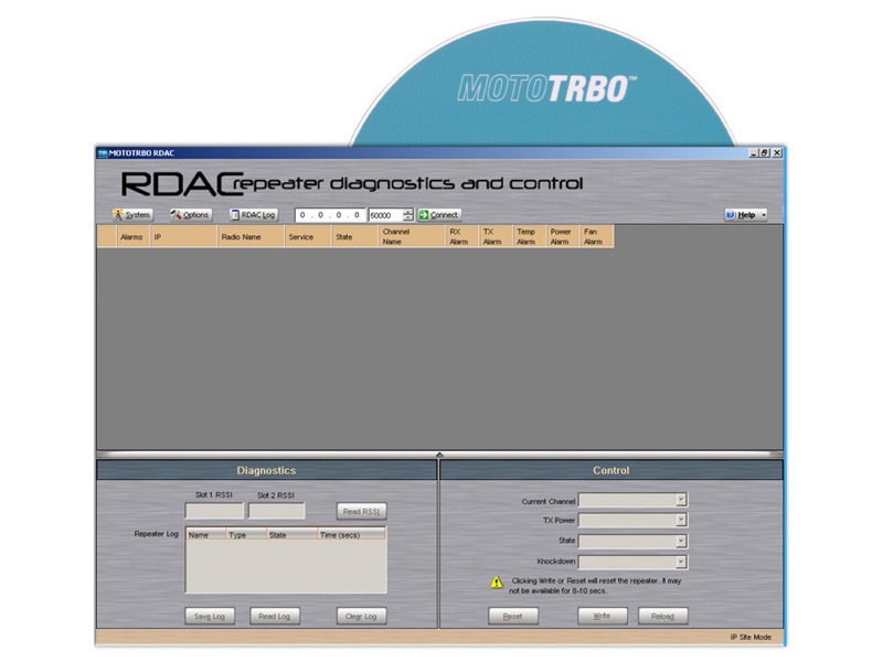 Программное обеспечение MOTOROLA TRBO GMVN5520 RDAC для управления ретрансляторами серии DR3000, MTR3000