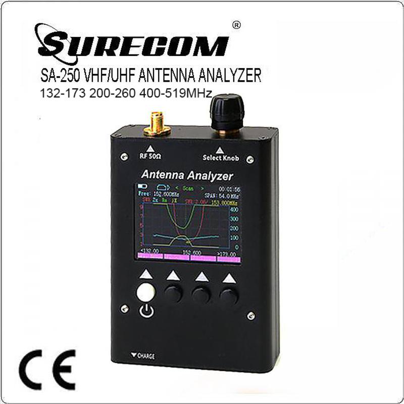 Анализатор характеристик антенны SURECOM SA-250 132-173 / 200-260 / 400-519 МГц (с цветной графикой)
