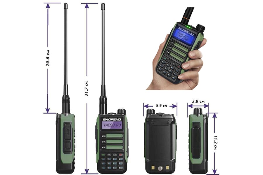 купить комплект раций зеленых баофенг 16 pro