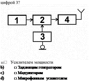 Подпись: b) □ Задающим генератором c) □ Модулятором d) □ Микрофонным усилителем